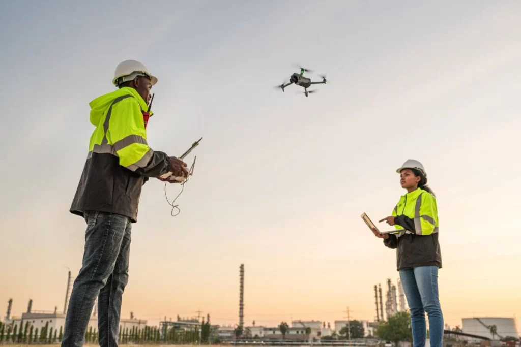 people controlling a drone