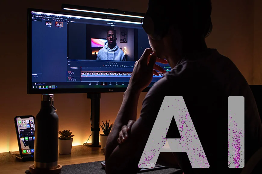 Editor using AI video editing software