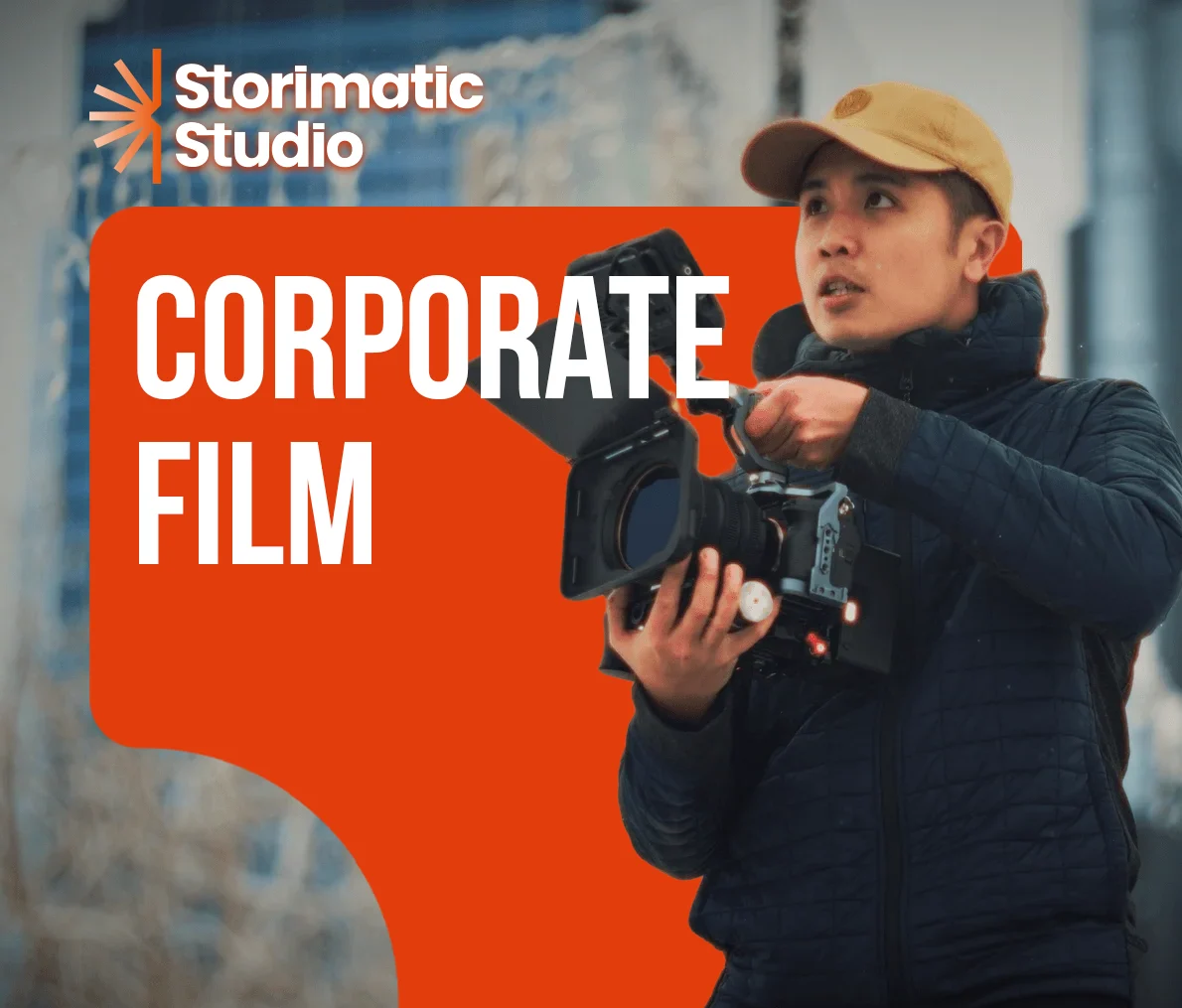 Storimatic camera operator filming a concrete pour