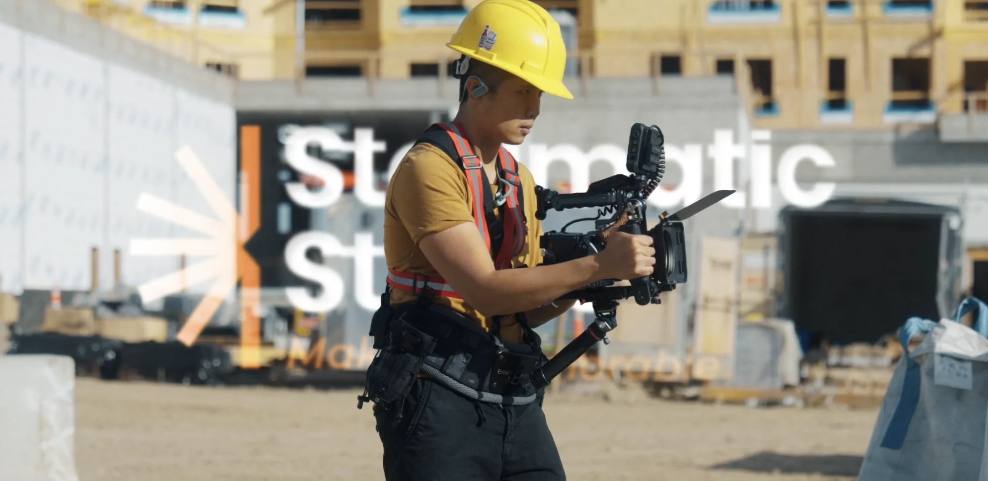 Storimatic Studio filming a concrete crew on a Calgary construction site