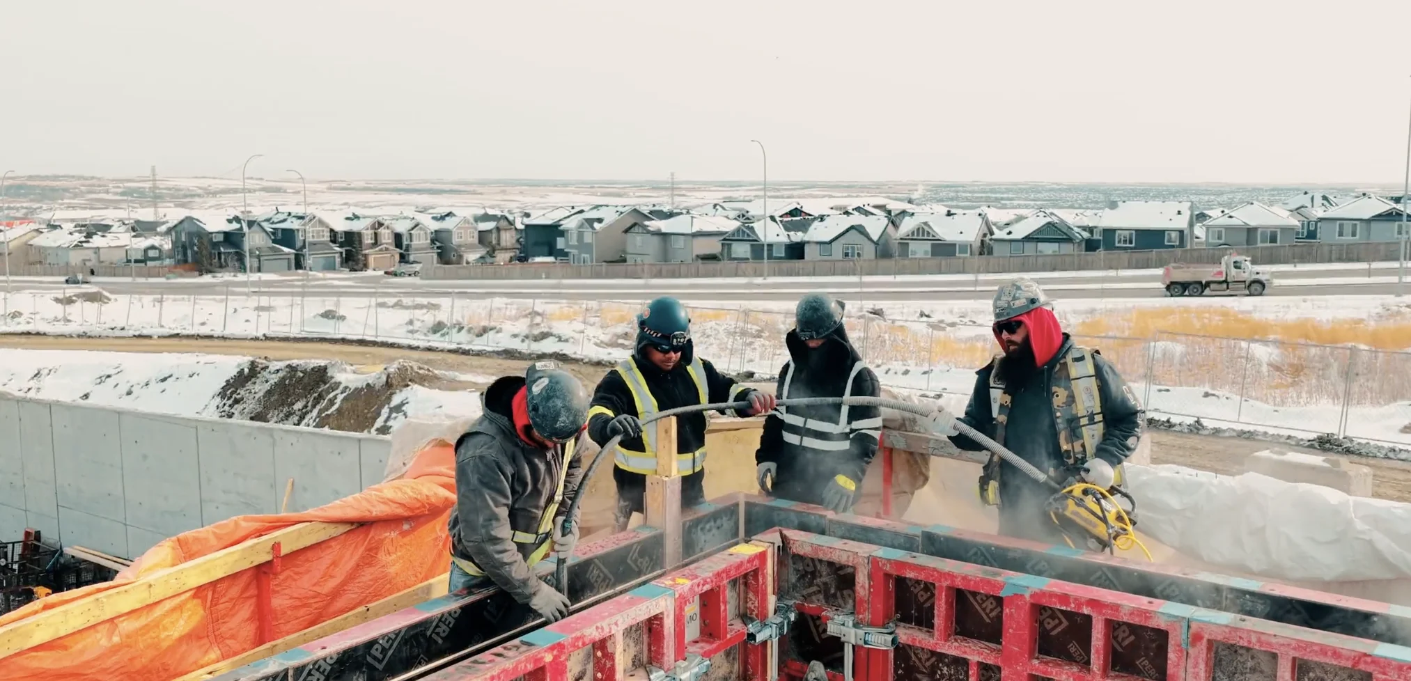 Feraform crew forming concrete on a Calgary construction site