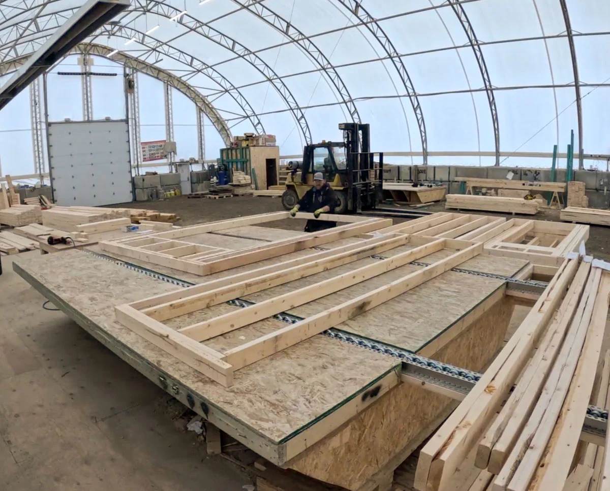 Sawback Builders framing crew working on a condo structure