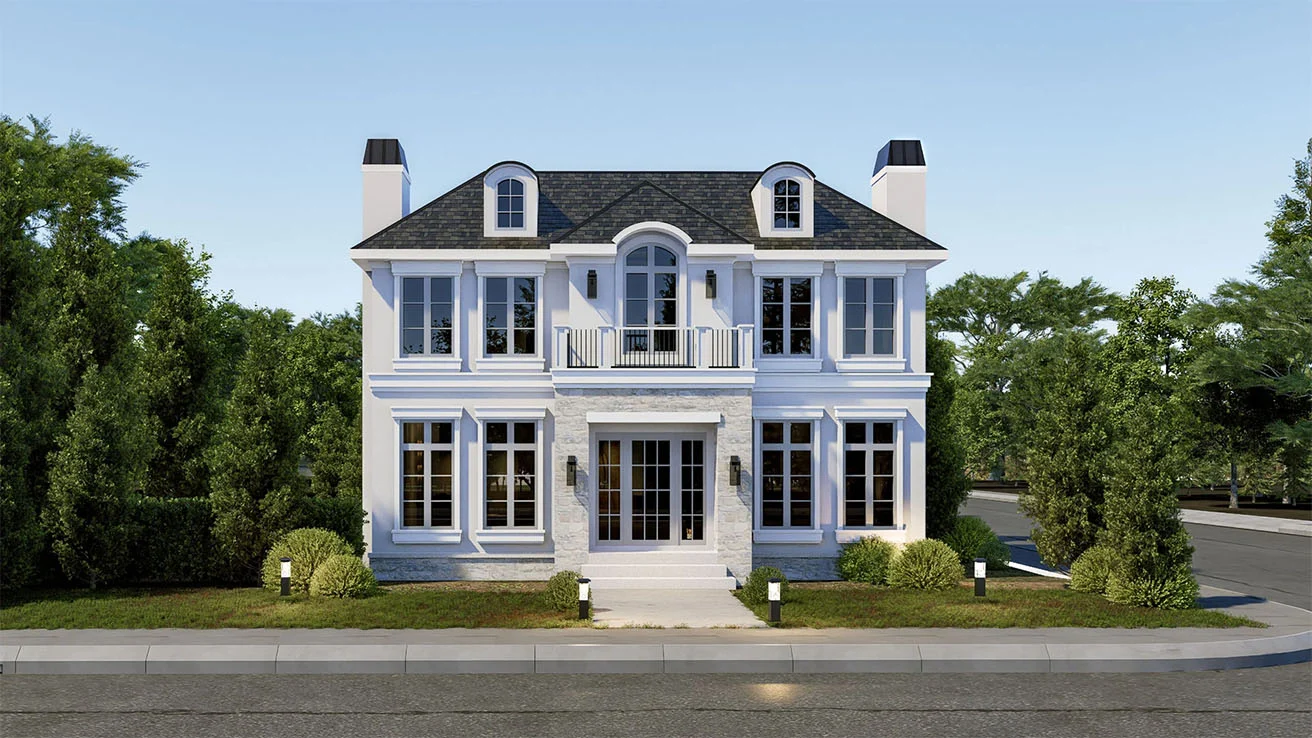 Aerial view of a Bright Home custom build in Calgary