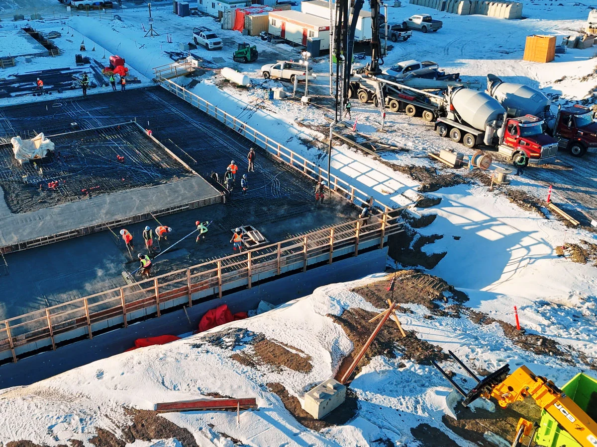 Aerial view of the Elliston Park parkade under construction