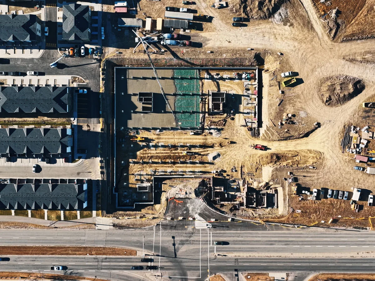 Formwork detail on the parkade structure