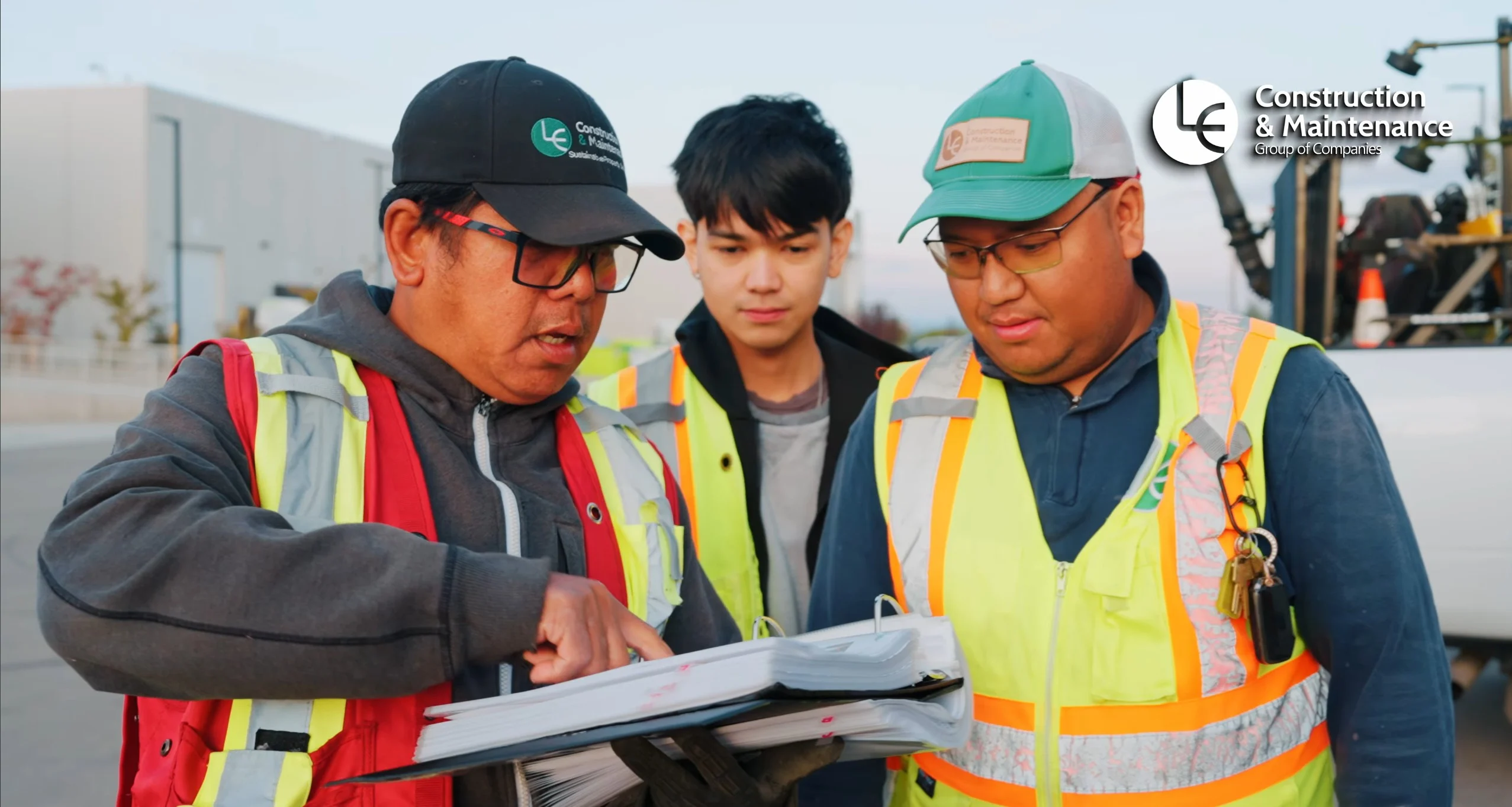An operator demonstrating a procedure on a job site