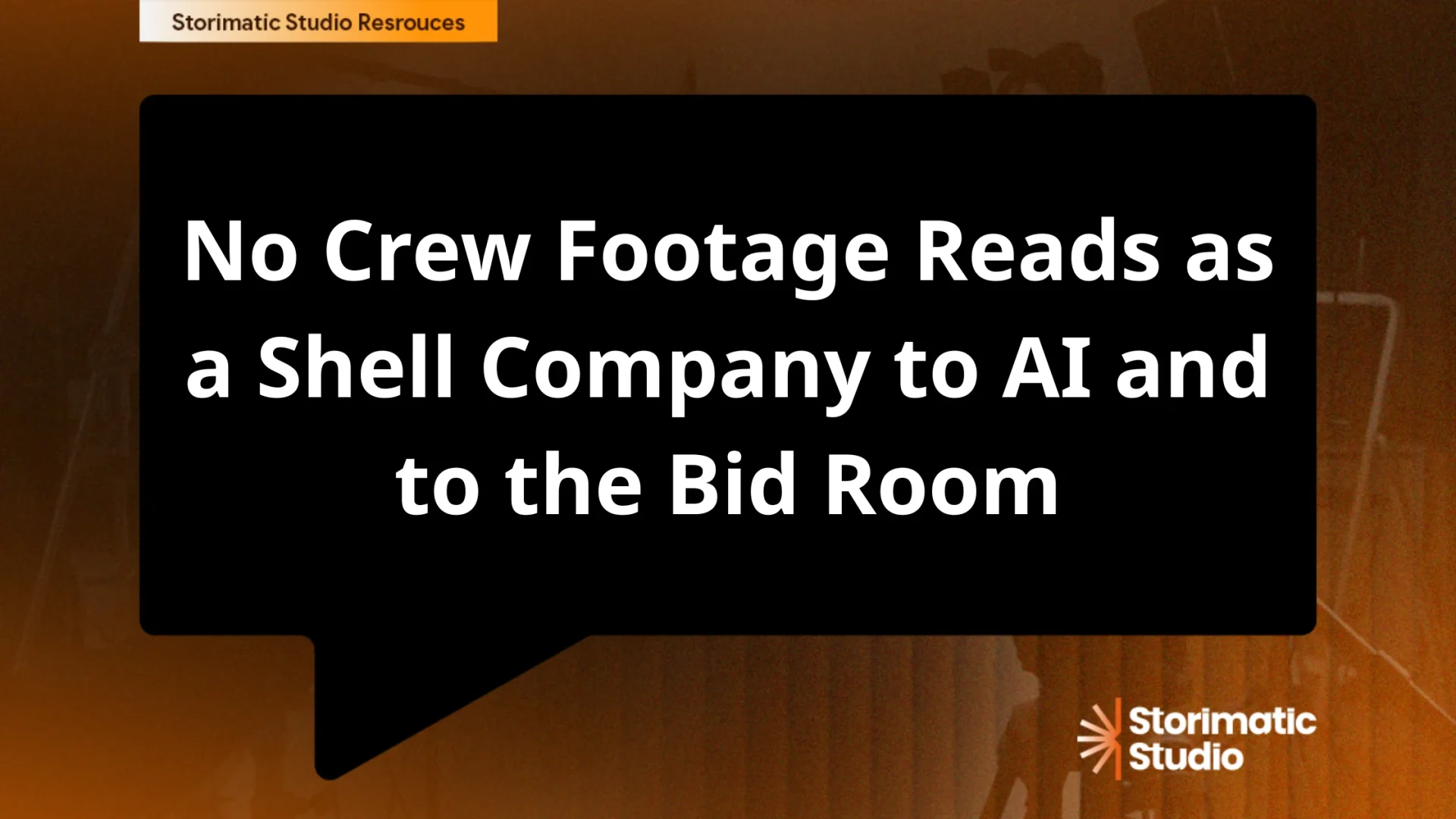 No Crew Footage Reads as a Shell Company to AI and to the Bid Room